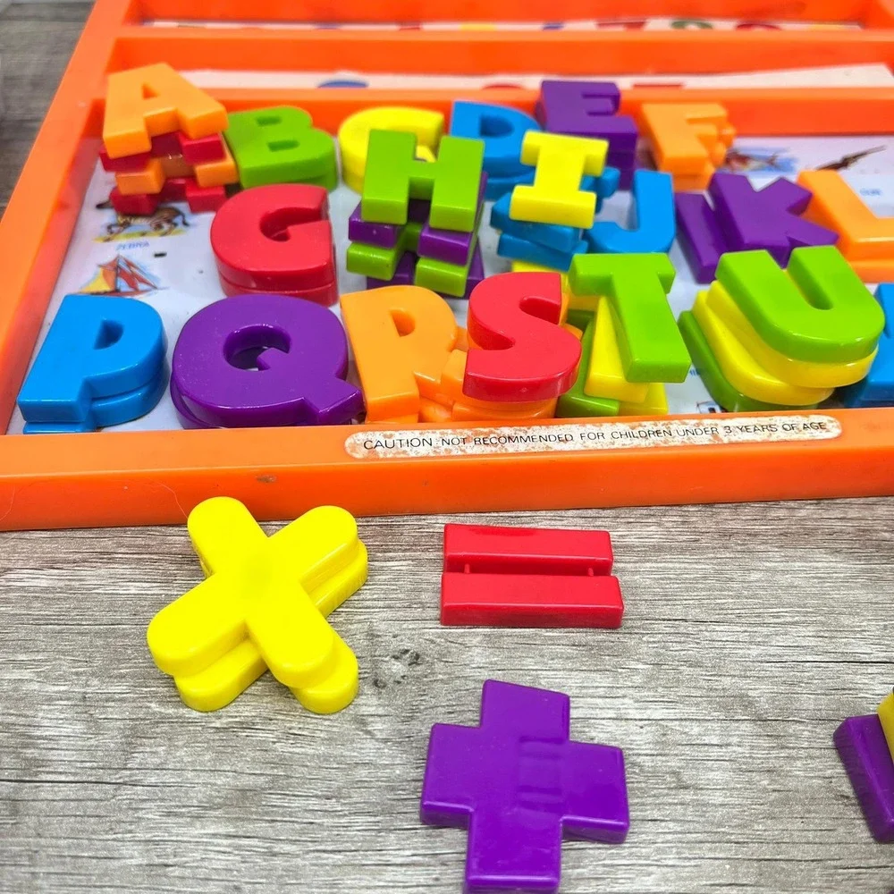 Vintage Educational Magnet Board: Nursery Decor with Letters & Numbers